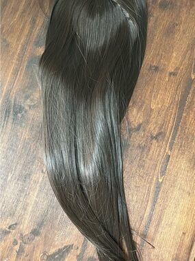 Natural 22 in Dark Brown #4 Straight Hair Extension topper-synthetic